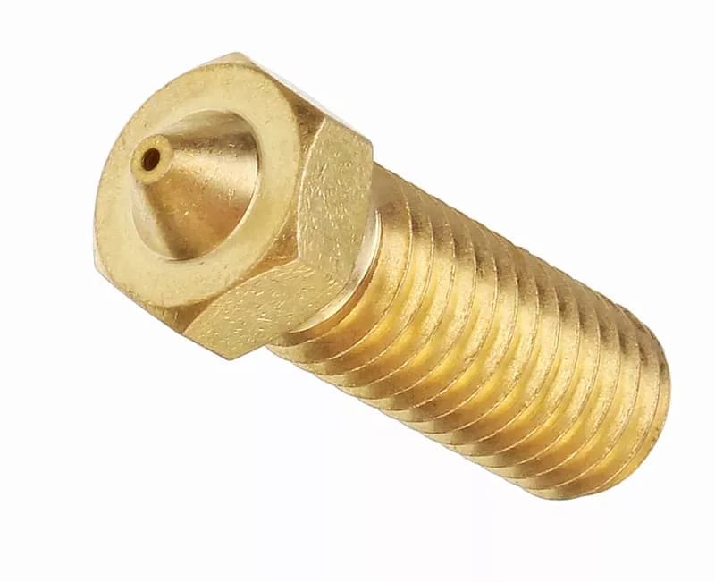 Сопло  E3D  V5, V6   1.0mm  /  1.75mm, резьба M6,  длинное, латунь; Серия Volcano